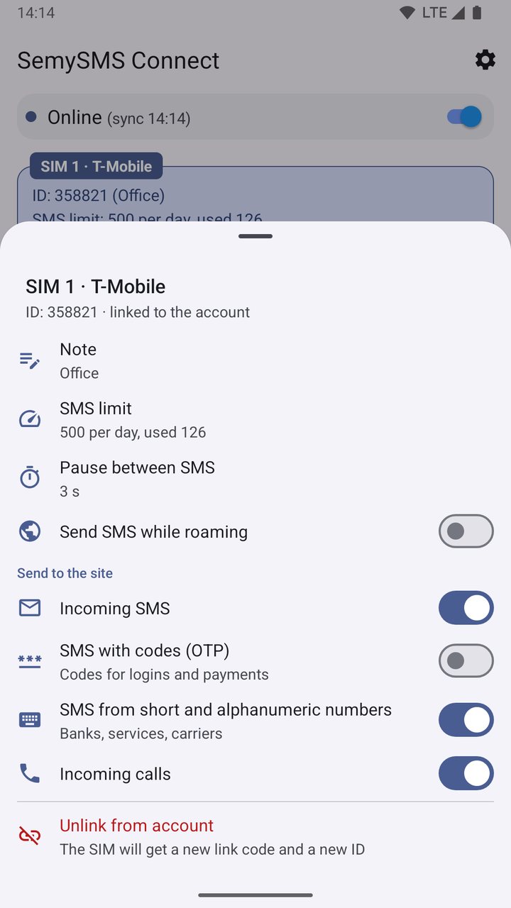 SIM card: pause, limit and what goes to the website